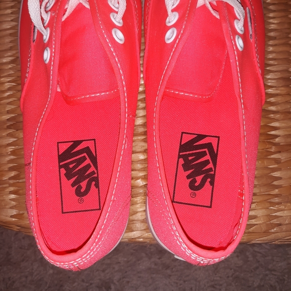 Vans Authentic Lo Pro Neon Coral Shoes - Picture 5 of 5